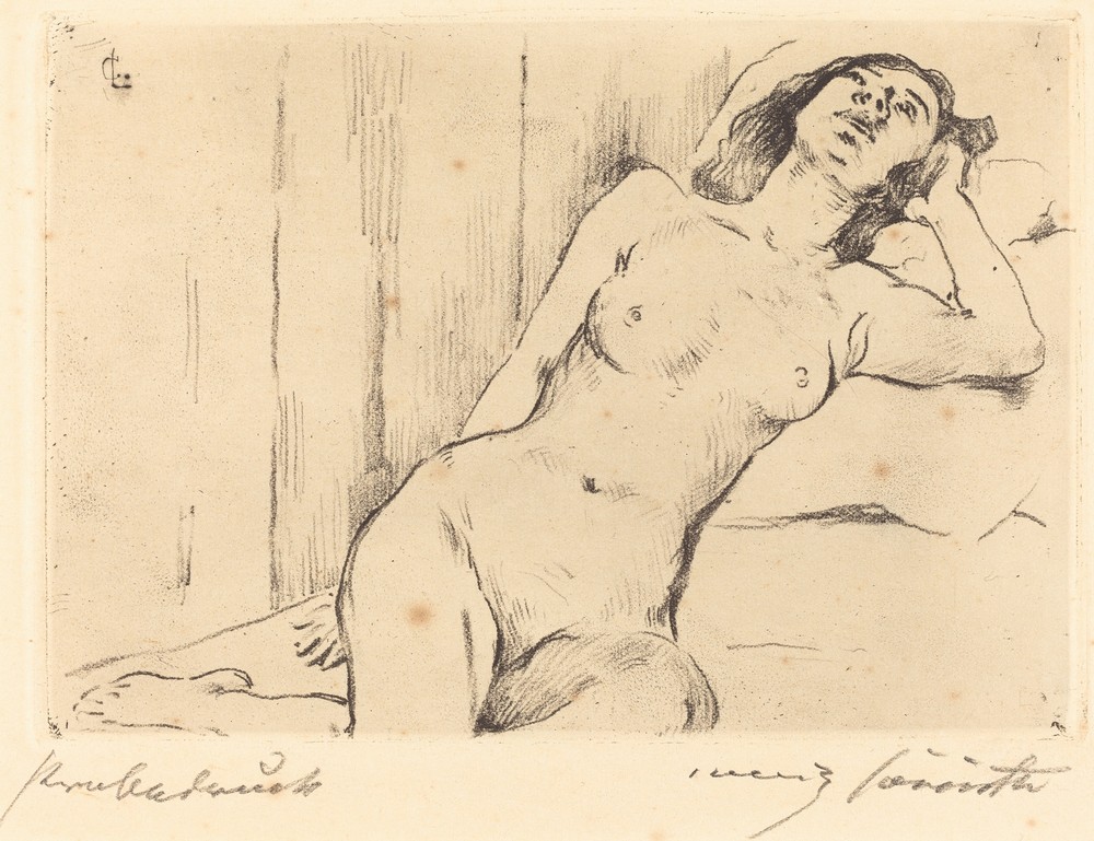 Reclining Female Nude (Ruhende Dreiviertel Akt)