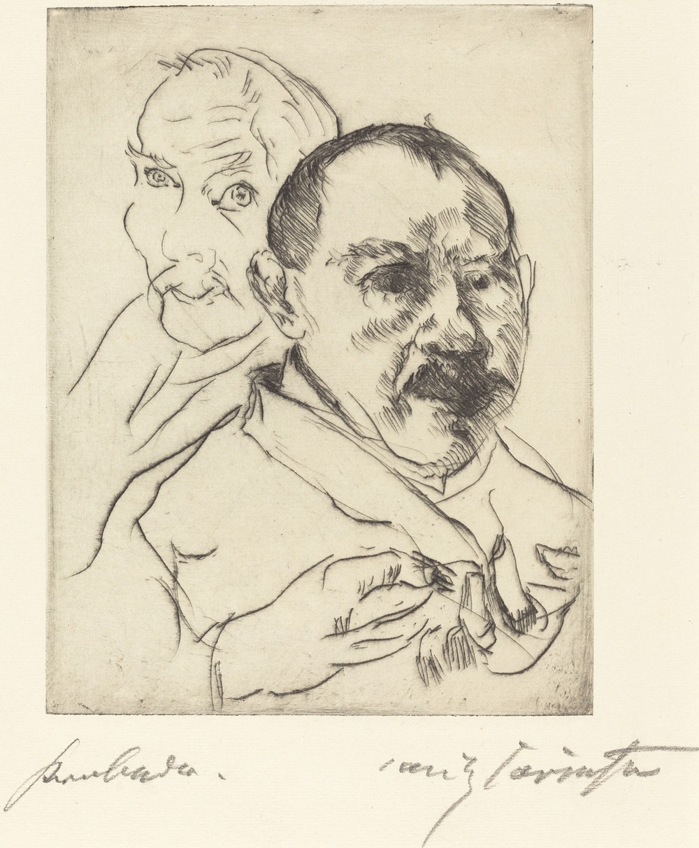 Sketch of Two Male Heads (Self-Portraits)