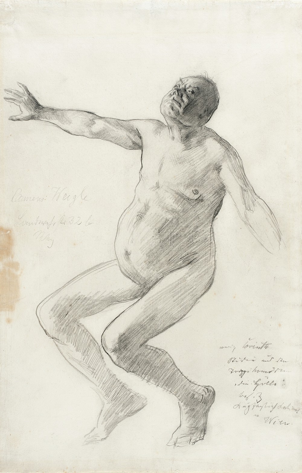 Study of a Nude Man Falling Backwards (circa 1894)