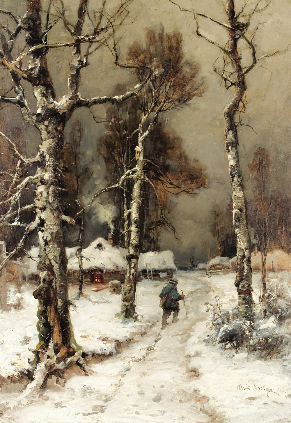 Homeward Bound through a Wintry Forest
