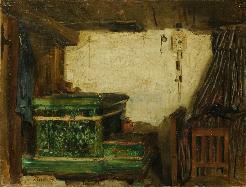 Corner Of A Room With Tiled Stove