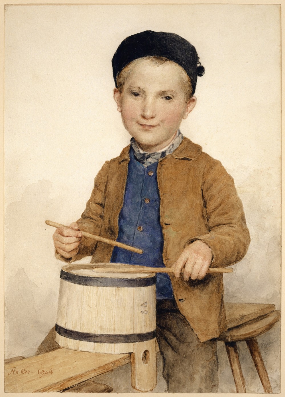 Trommelnder Knabe