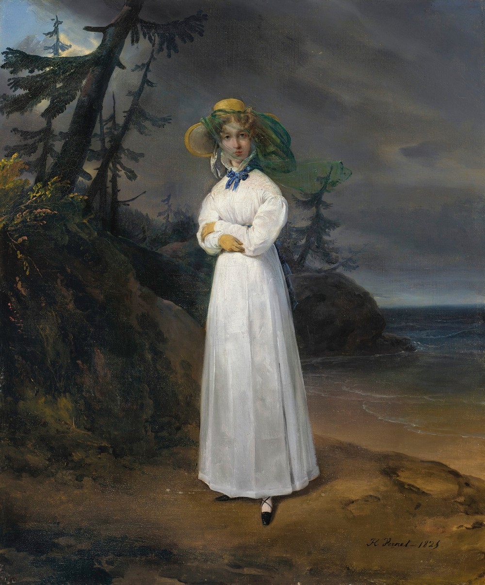 Portrait of the Widow Comtesse Jean-Henri-Louis Greffulhe, née Marie-Françoise-Célestine de Vintimille du Luc, later Comtesse Philippe-Paul de Ségur (1787-1862), in a Landscape