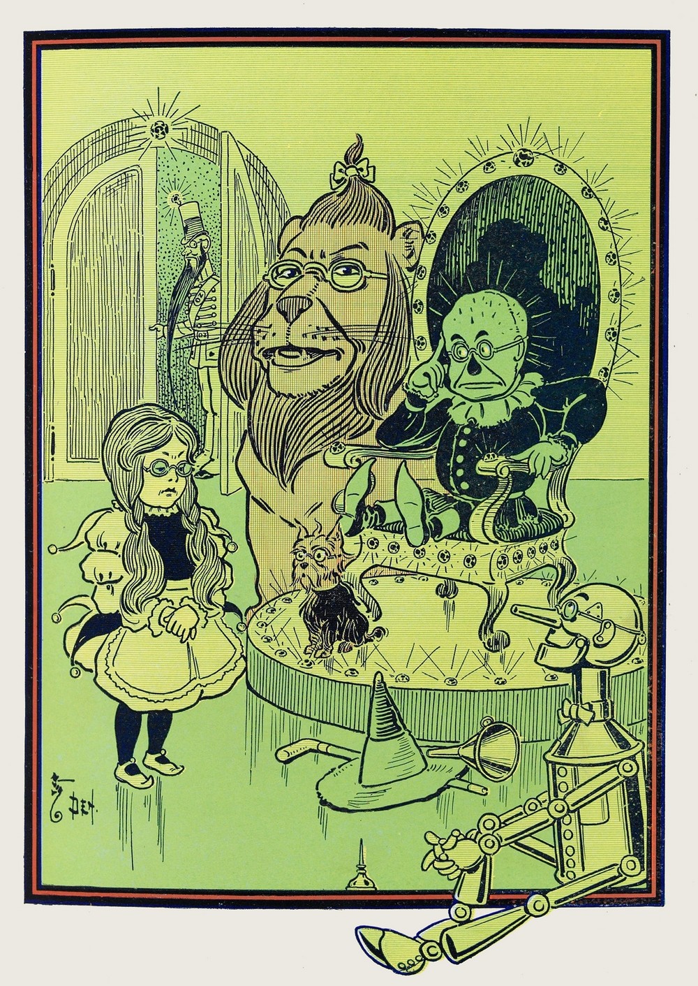 The Scarecrow sat on the big throne