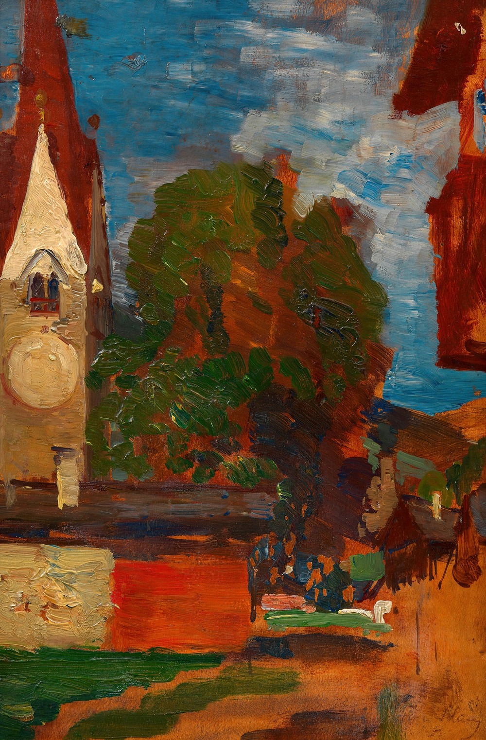 Kirche in Taufers (Dorfplatz) (around 1900)
