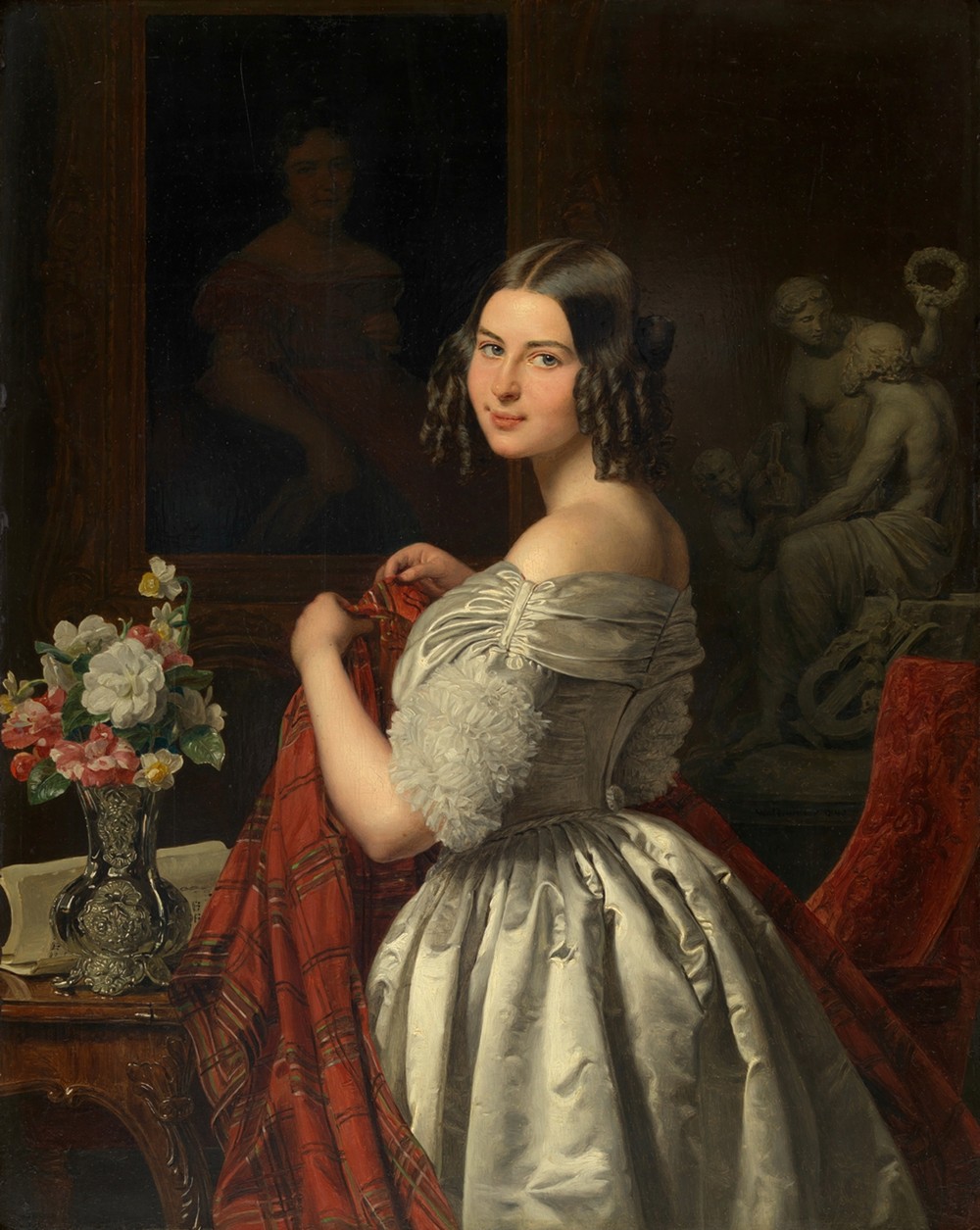 Junge Dame bei der Toilette