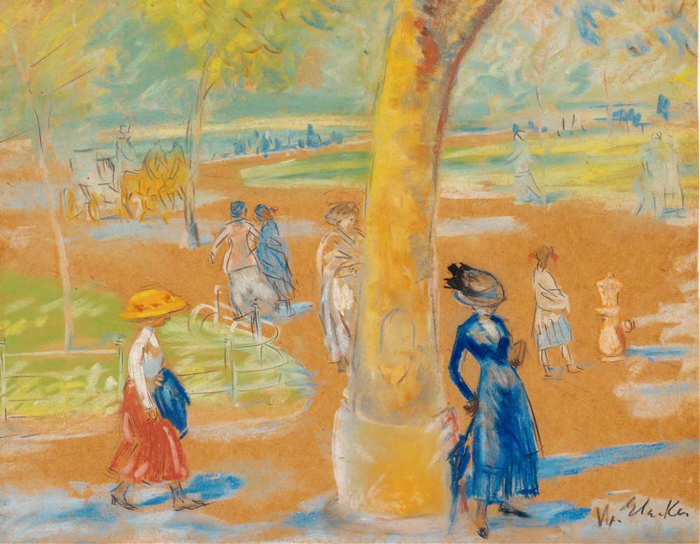 Woman with Umbrella, Washington Square (c. 1910)