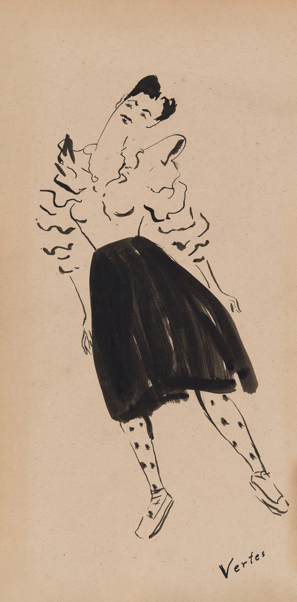 Portrait of Janet Braguin in the style of Marcel Vertes (early 20th century)