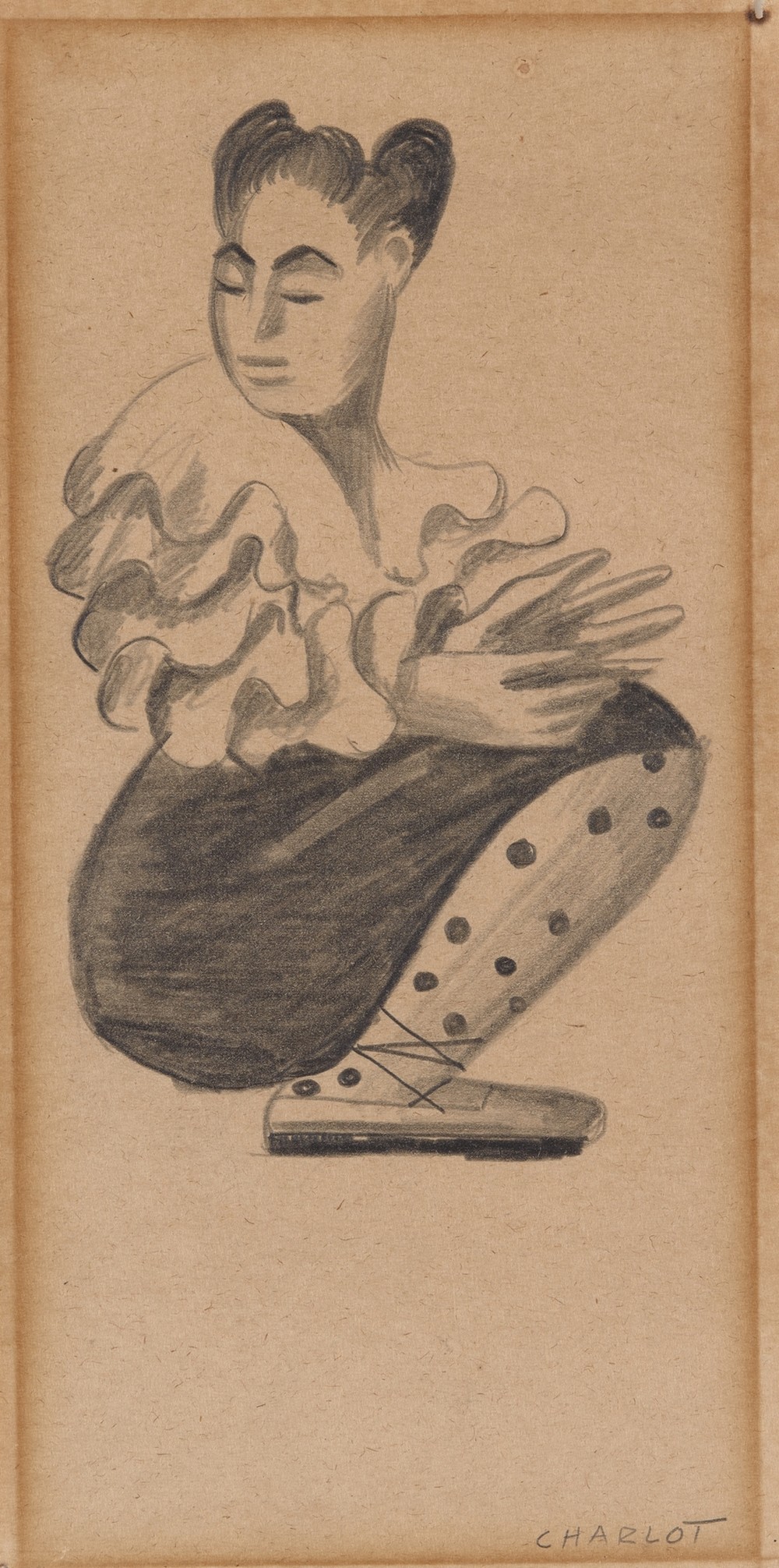Portrait of Janet Braguin in the style of Jean Charlot (early 20th century)