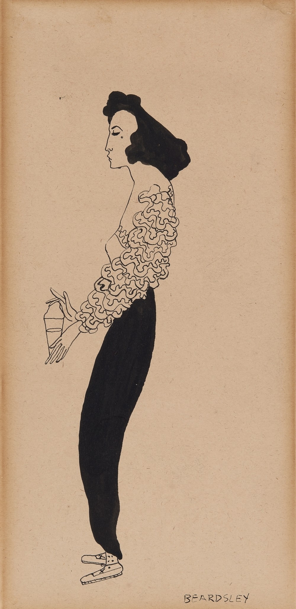 Portrait of Janet Braguin in the style of Aubrey Beardsley (early 20th century)