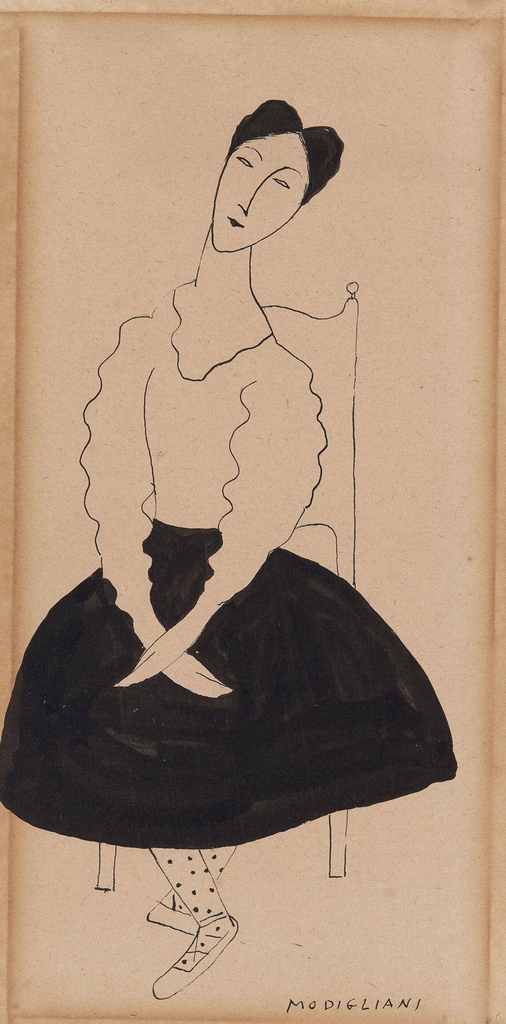 Portrait of Janet Braguin in the style of Amedeo Modigliani (early 20th century)