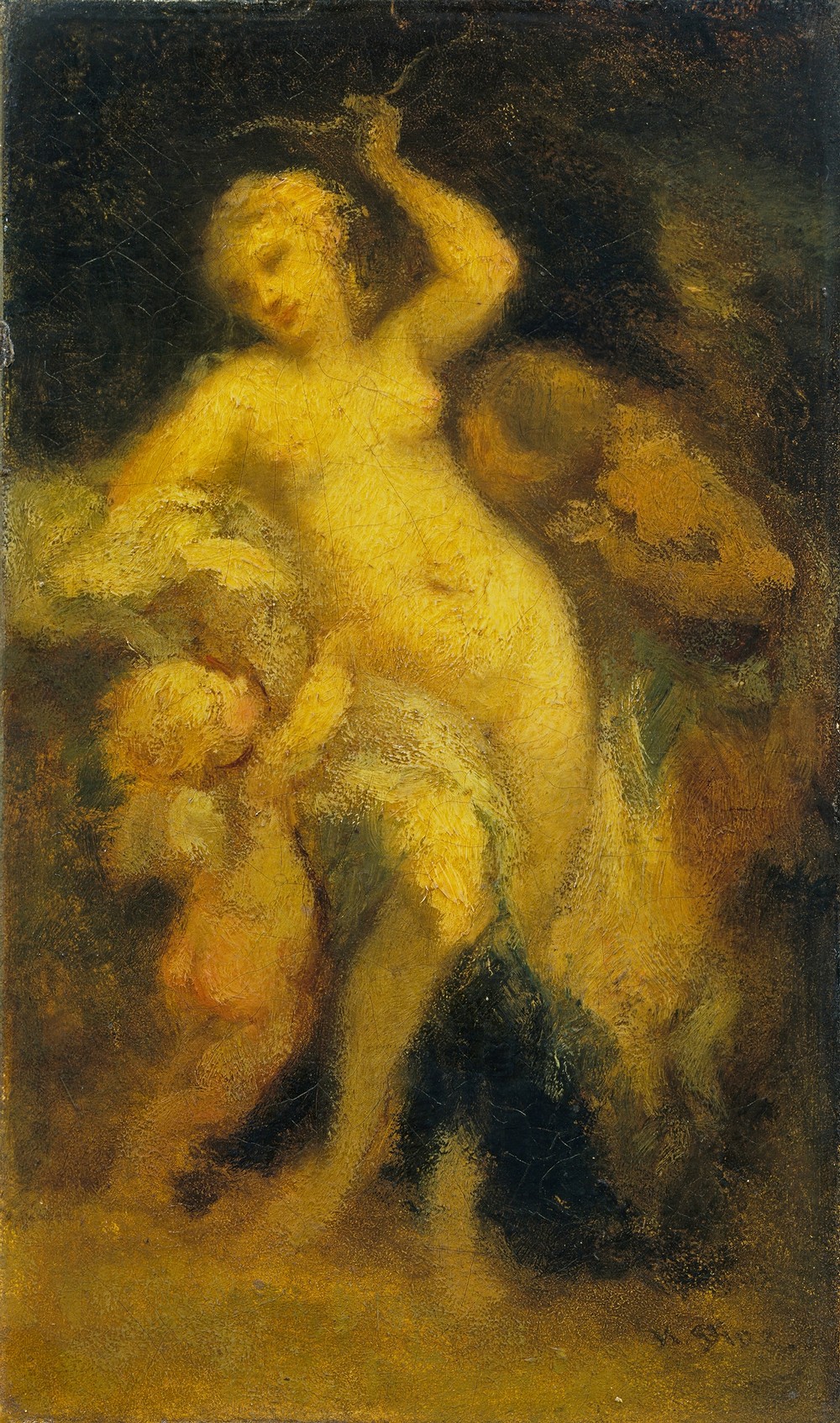 Venus disarming Cupid (probably c.1855)