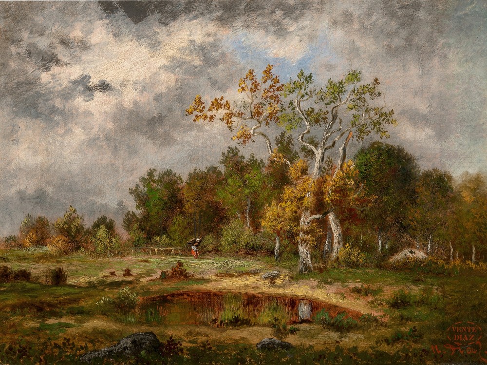 Fagotière à l’orée d’un bois près d’une mare