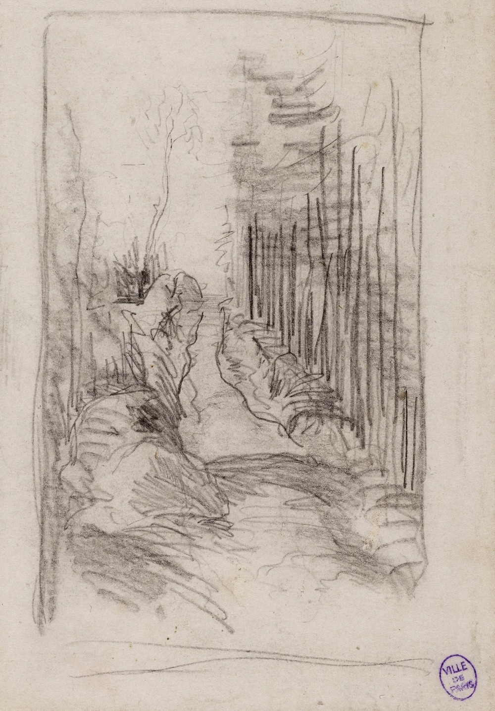 Croquis d’une allée en forêt