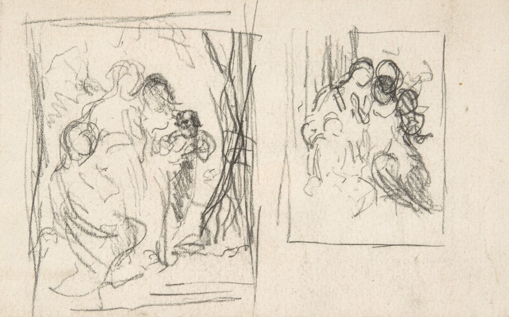 Two studies for a figure composition, including three women and a child (1820–76)