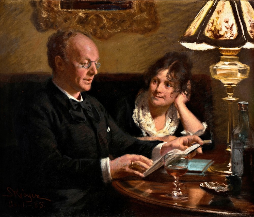 Double portrait of royal actor Emil Poulsen (1842-1911) and his wife Anna, born Næser (1849-1934)