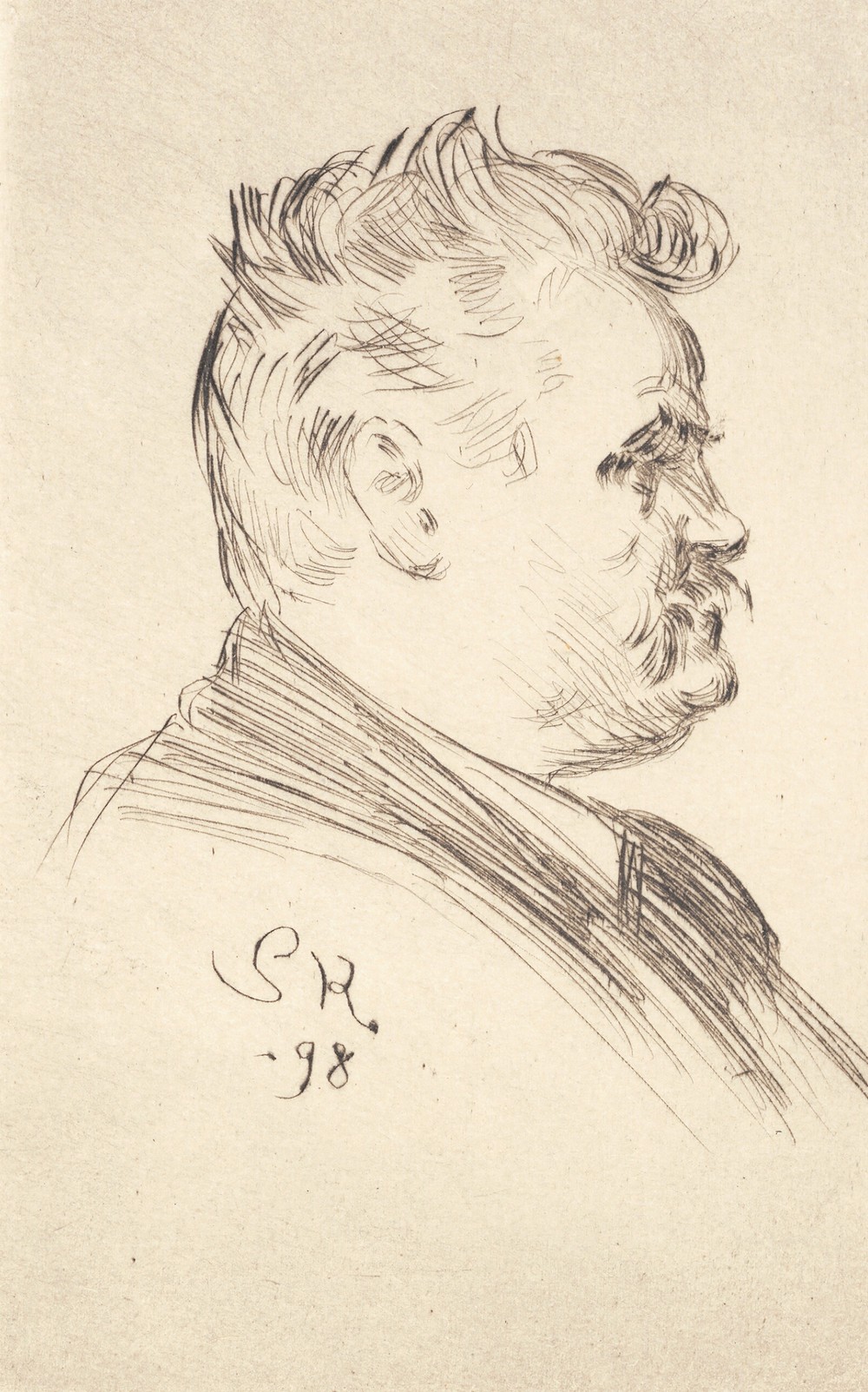 Portræt af Carl Locher, profil
