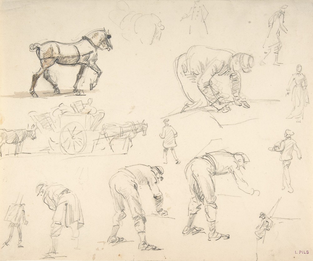 Studies of Soldiers and Cart Horses (1830–75)