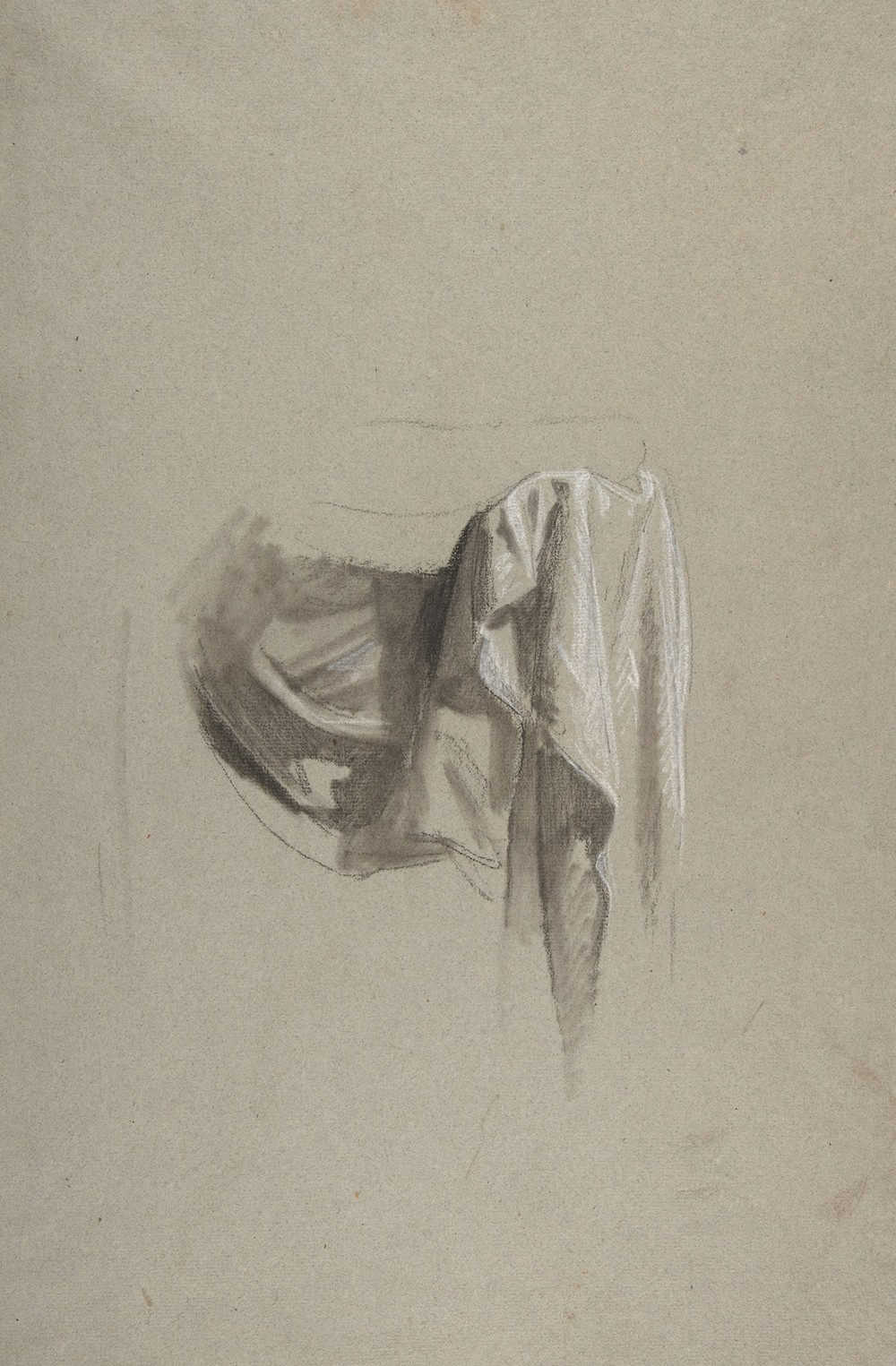 Drapery Study for Figure Holding Crown (19th Century)