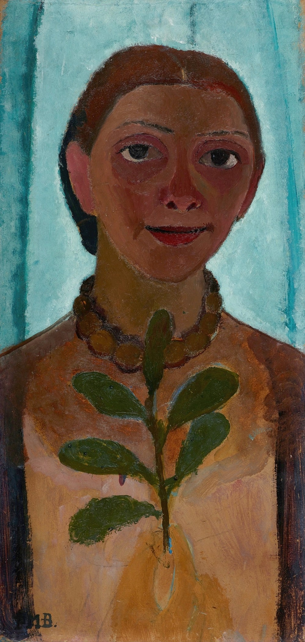 Self-portrait with a camellia branch (circa 1906-1907)