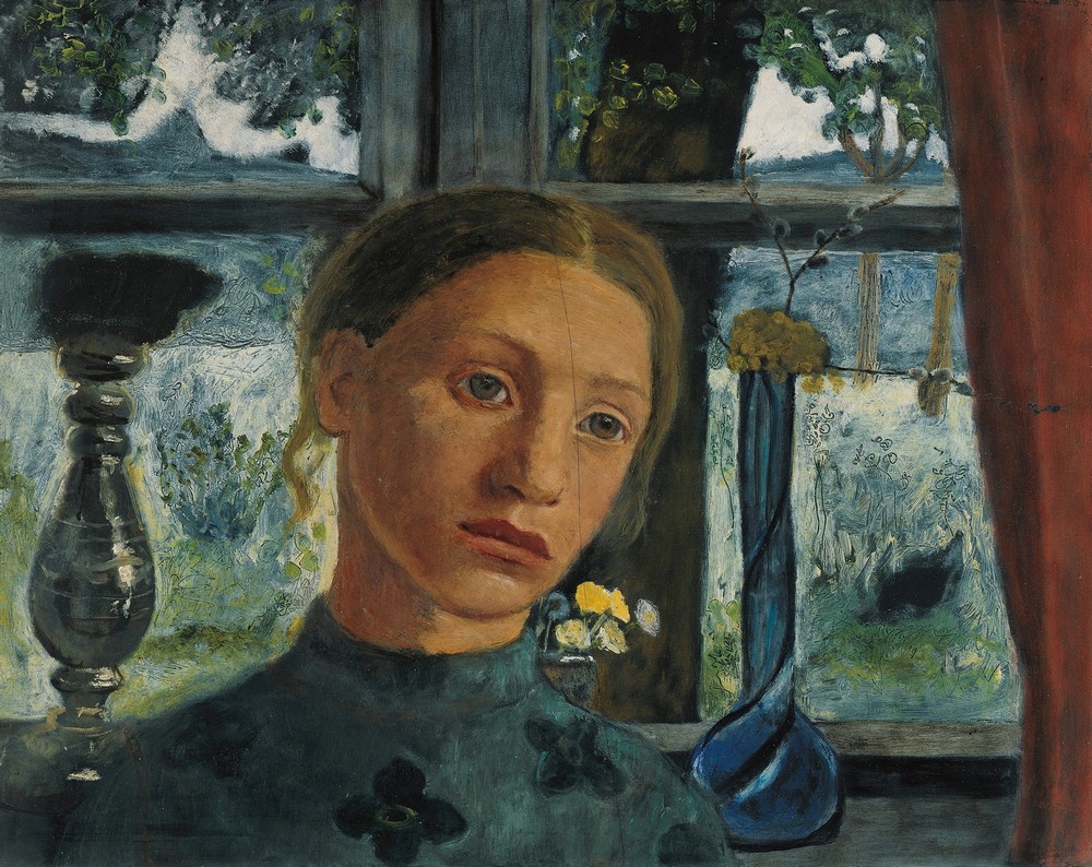 Girl’s head in front of a window (circa 1902)