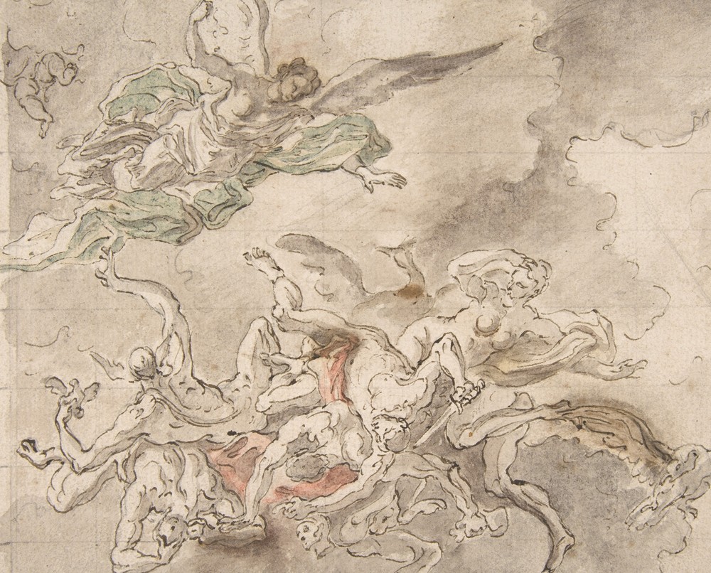 Study for the Fall of Simon Maqus, S. Paolo Maggiare, Naples, 1690