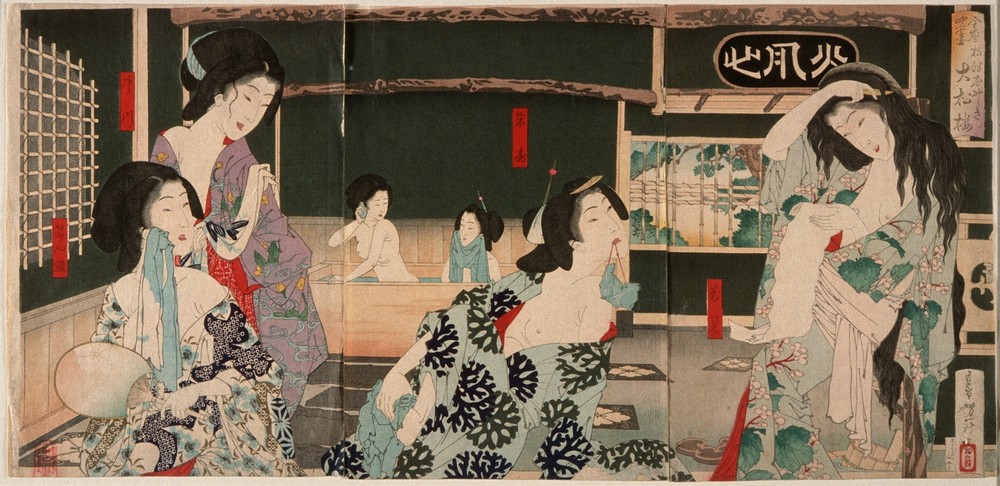 Summer; Women Bathing at the Daishōrō