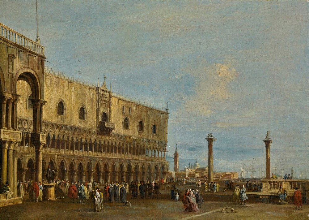 Venice, A View Of The Piazzetta Looking South With The Palazzo Ducale