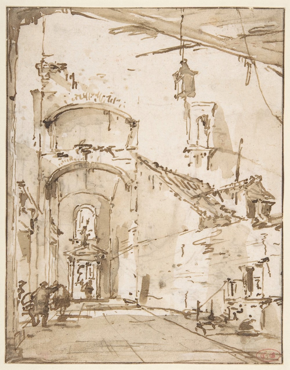 Architectural Capriccio; A Vaulted Passageway (18th century)