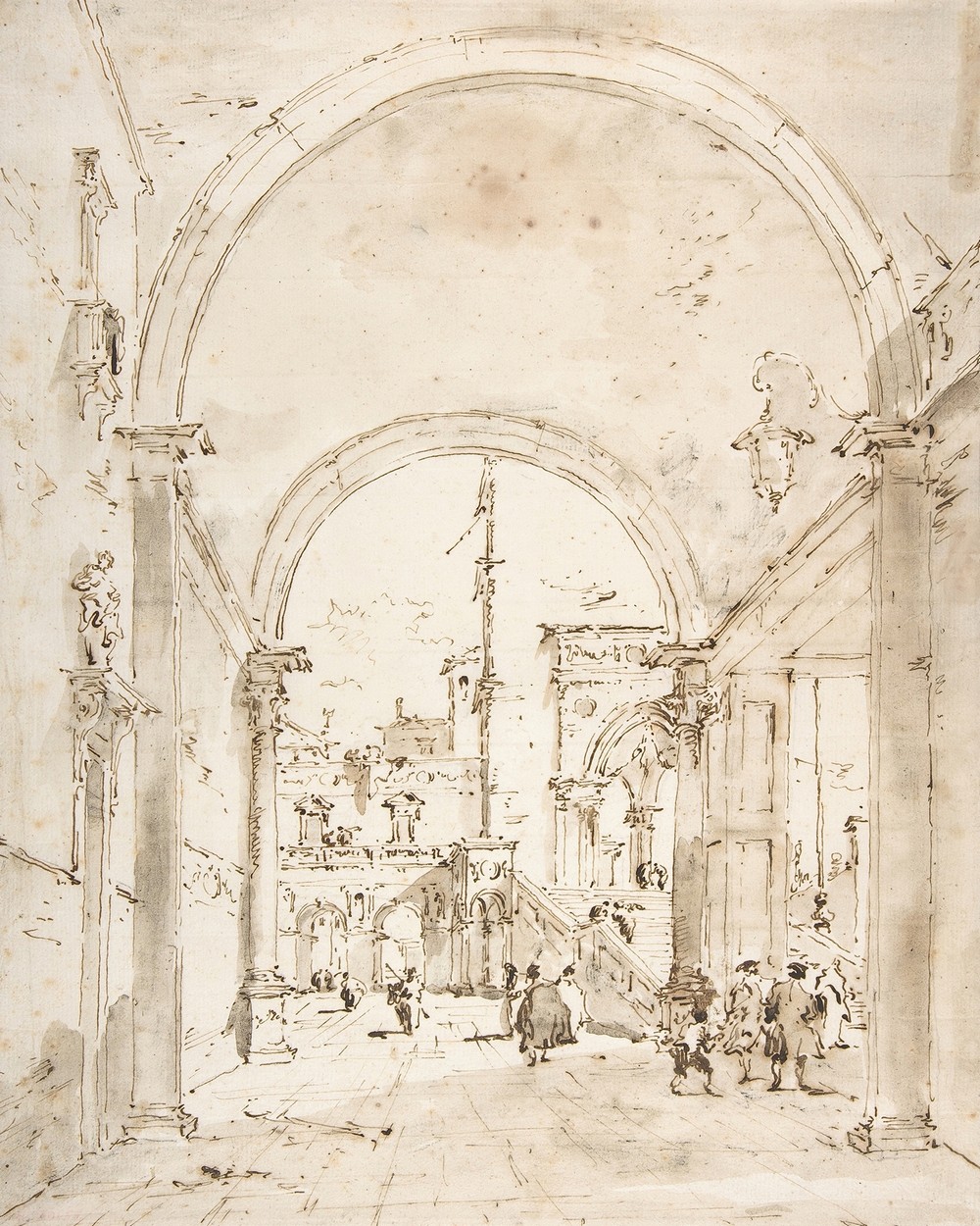 Architectural Capriccio; Grand Staircase Seen through an Archway (1712–93)