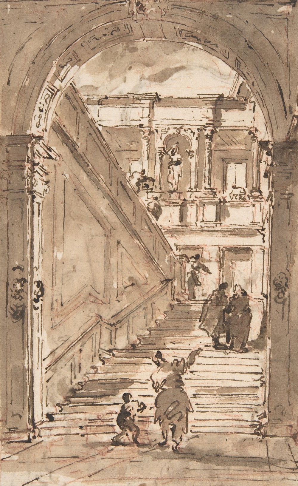 Architectural Fantasy; Figures on a Grand Staircase (1712–93)