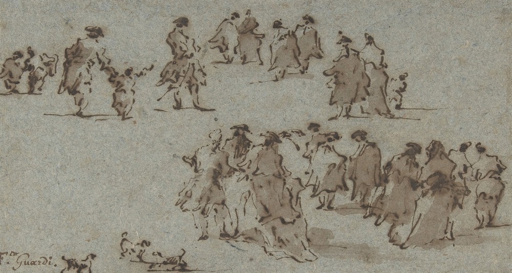Studies for Groups of Walking Dressed Figures (1712–93)
