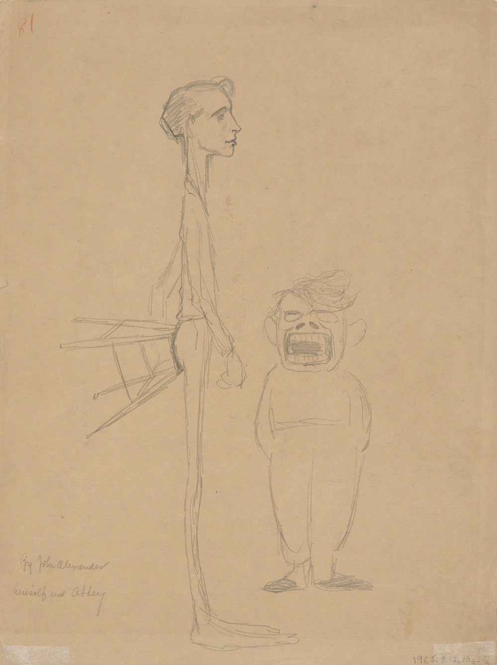 Caricature of Himself and of E. A. Abbey (late 19th–early 20th century)