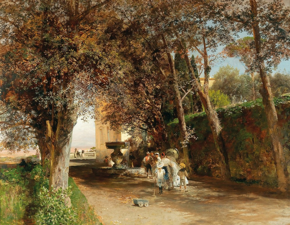 Afternoon in the park of Villa Torlonia in Frascati