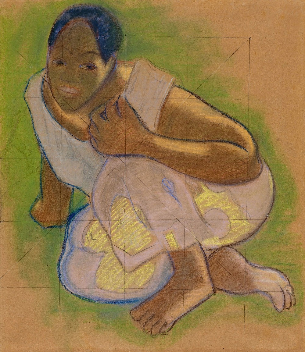 Crouching Tahitian Woman