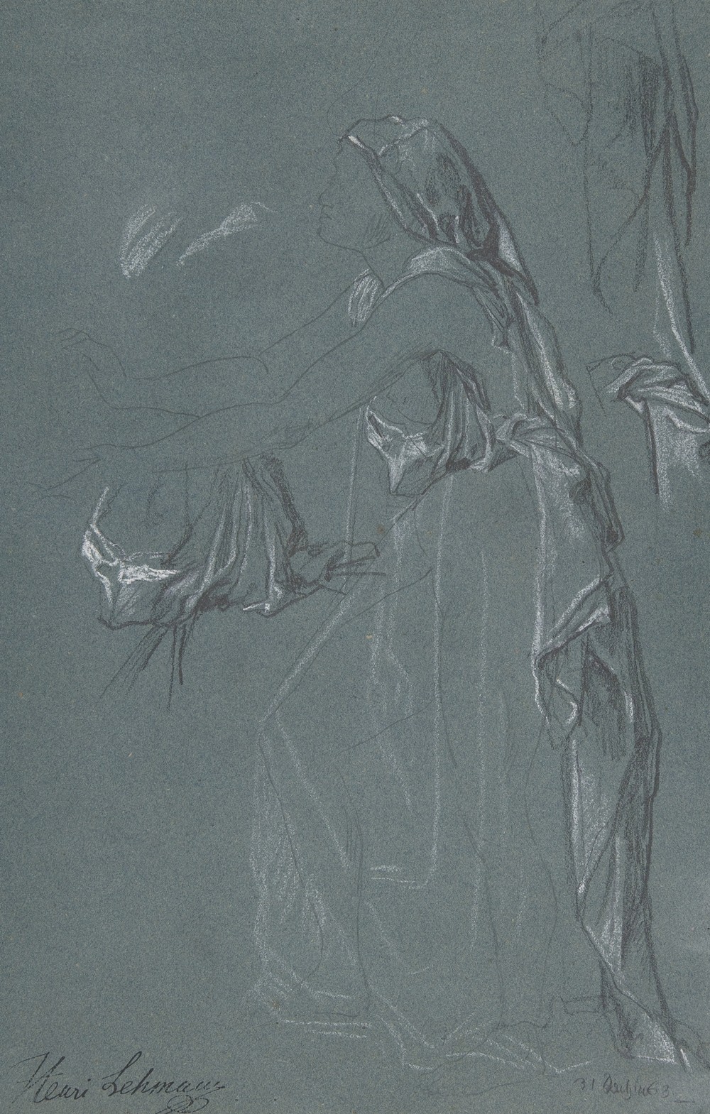 Study for the figure of Sarah in the now-lost painting,Tobias Brings His Bride Sarah to the House of His Father, Tobit,