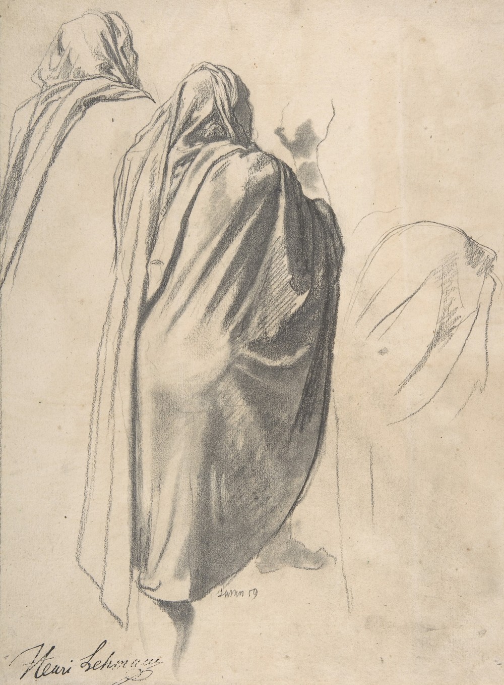 Back View of a Male Figure Wearing a Cloak