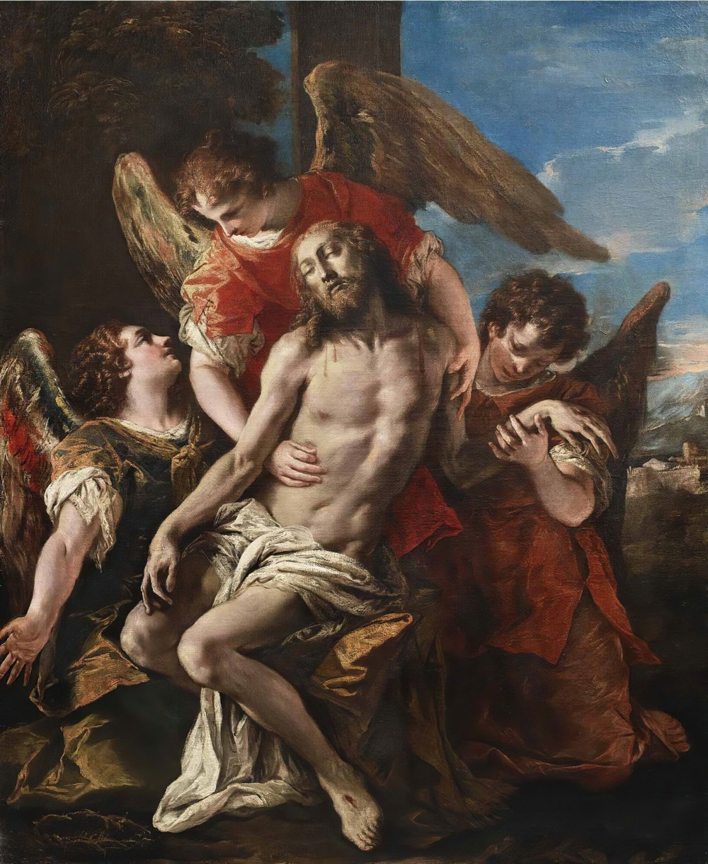 Christ Mourned By Three Angels
