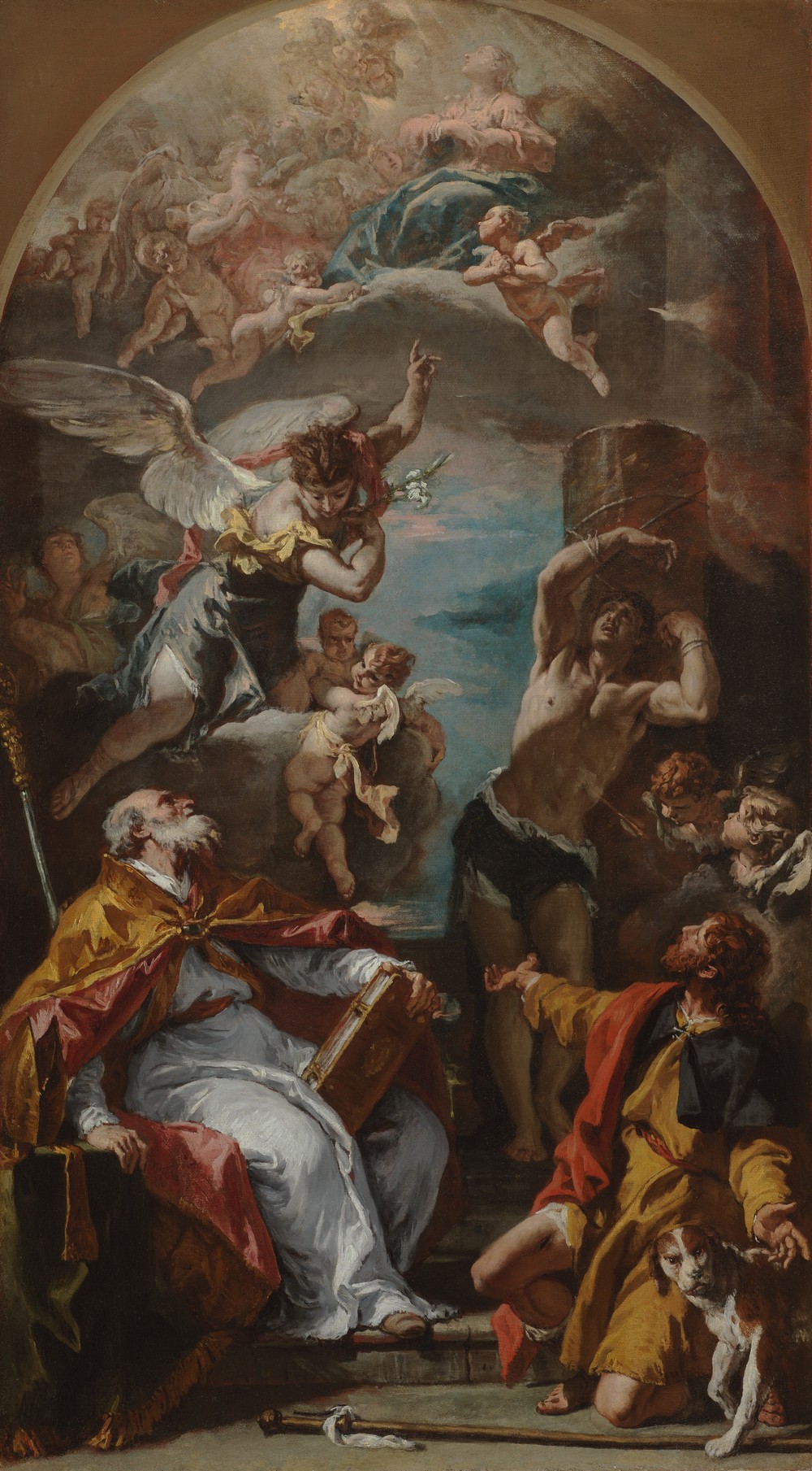 Glory of the Virgin with the Archangel Gabriel and Saints Eusebius, Roch, and Sebastian (circa 1724-1725)