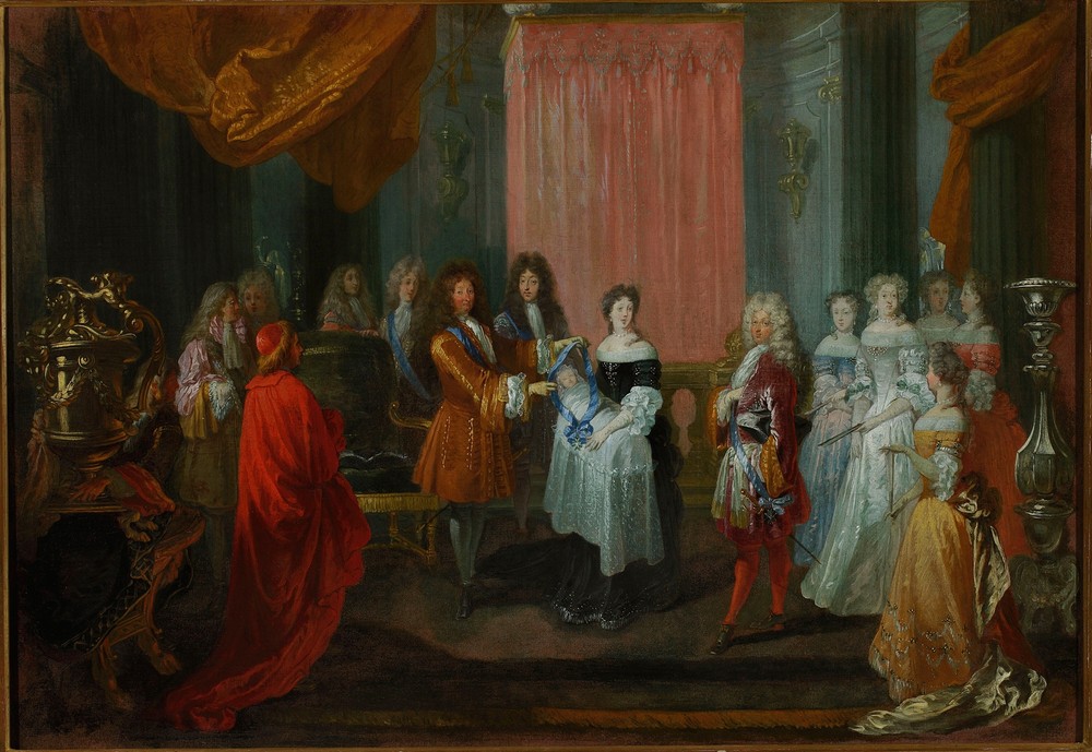 Louis XIV awards the Cordon Bleu Order to the Duke of Burgundy, father of Louis XV. (ca 1710-1712)