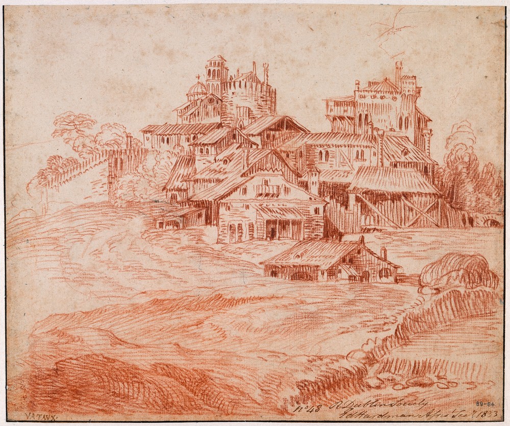 Fortified Village with a Castle, Keep and a Church (c.1714)