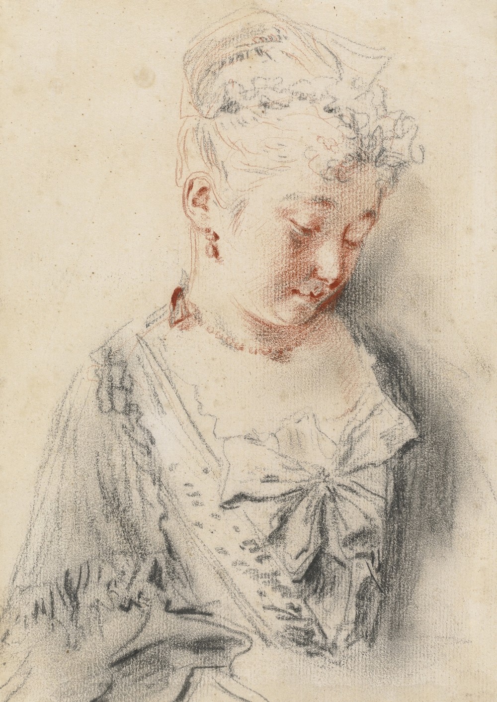 Seated Woman Looking Down (c. 1720-1721)