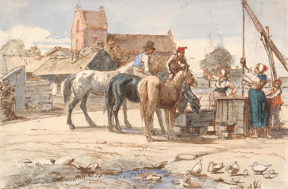 Ved brønden uden for landsbyen