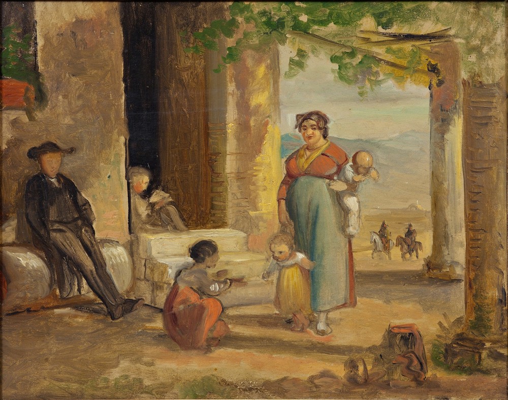 Child learning to walk (before 1859)