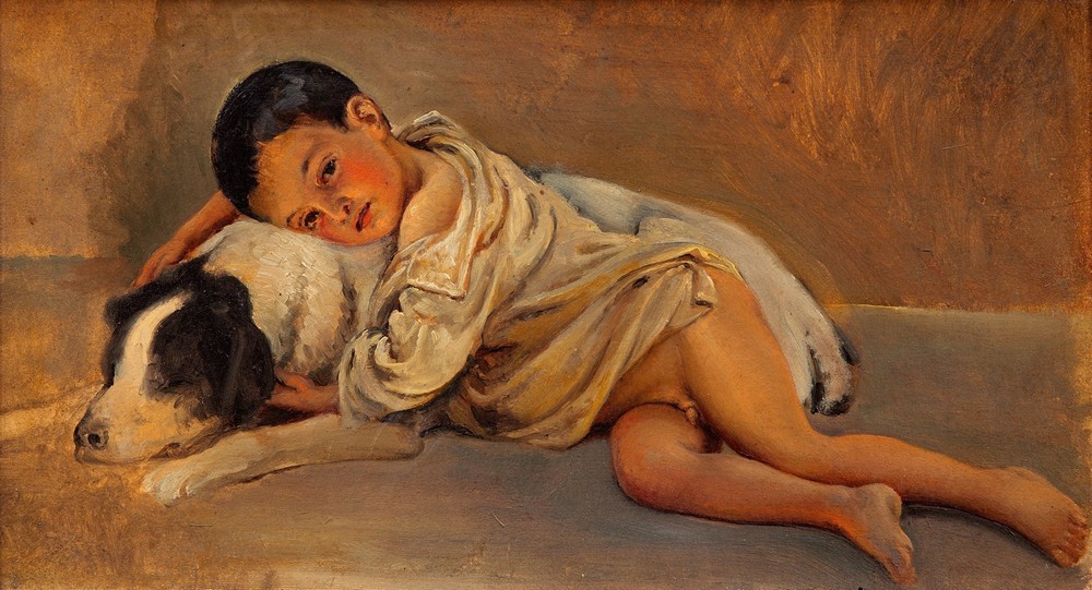 Neapolitan boy and dog. Study for The Neapolitan way of life (c. 1839)