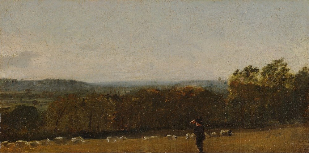 A Shepherd in a Landscape looking across Dedham Vale towards Langham (ca. 1811)