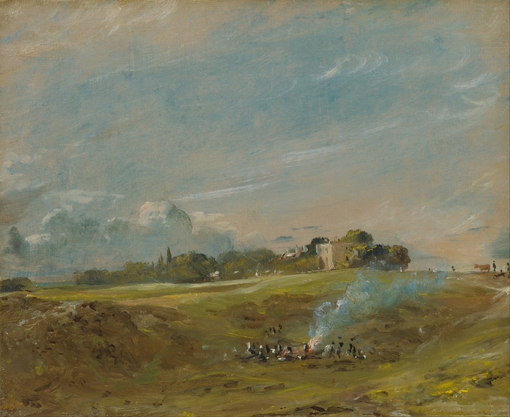 Hampstead Heath, with a Bonfire (ca. 1822)