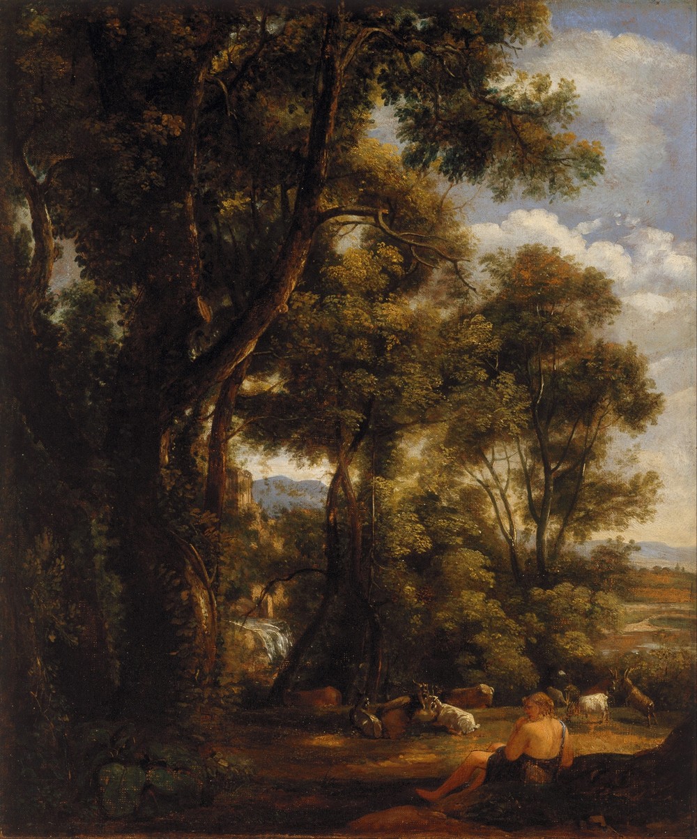 Landscape with goatherd and goats