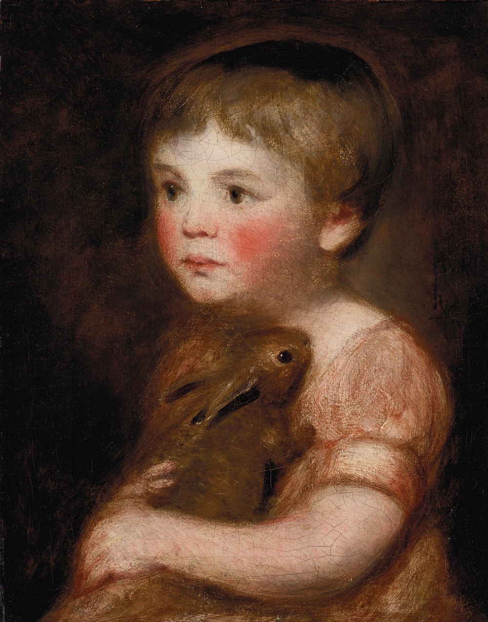 Miss Lewis with a rabbit