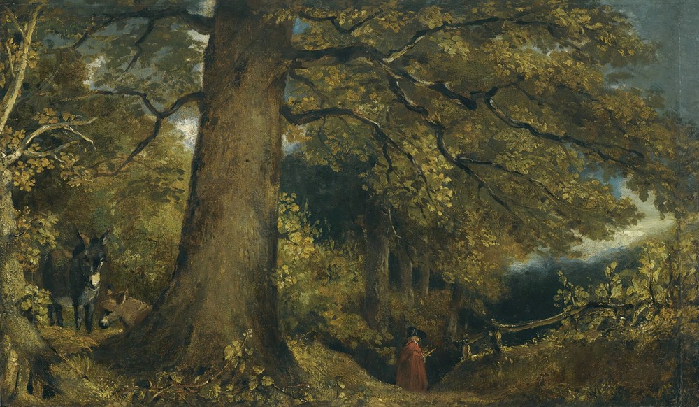 A Young Girl In A Woodland Landscape